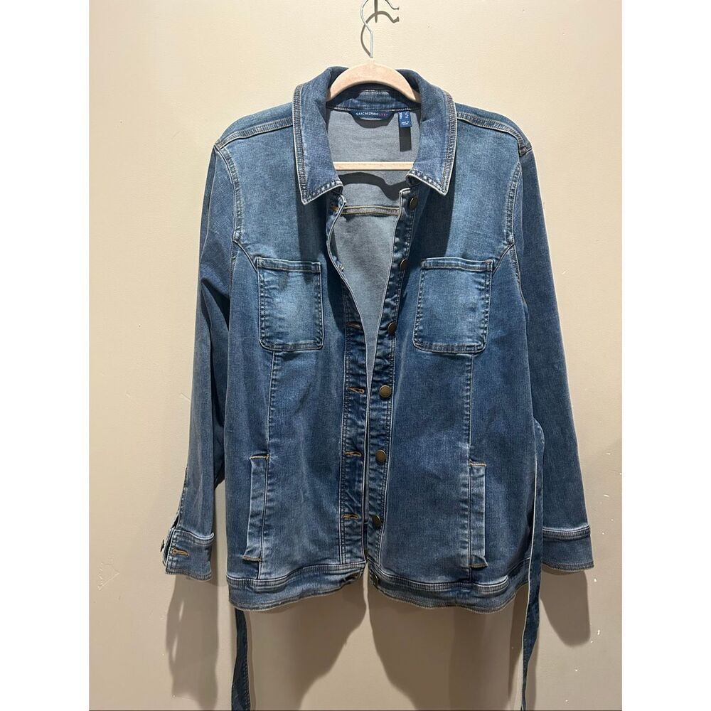 Isaac Mizrahi Live! Indigo True Denim Jacket with Waist Tie